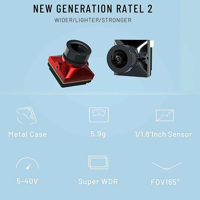 1/2/3PCS Caddx Ratel 2 V2 / PRO FPV Camera Ratel2 2.1mm Lens 16:9/4:3 NTSC/PAL Switchable Micro FPV Camera Drone Quadcopter